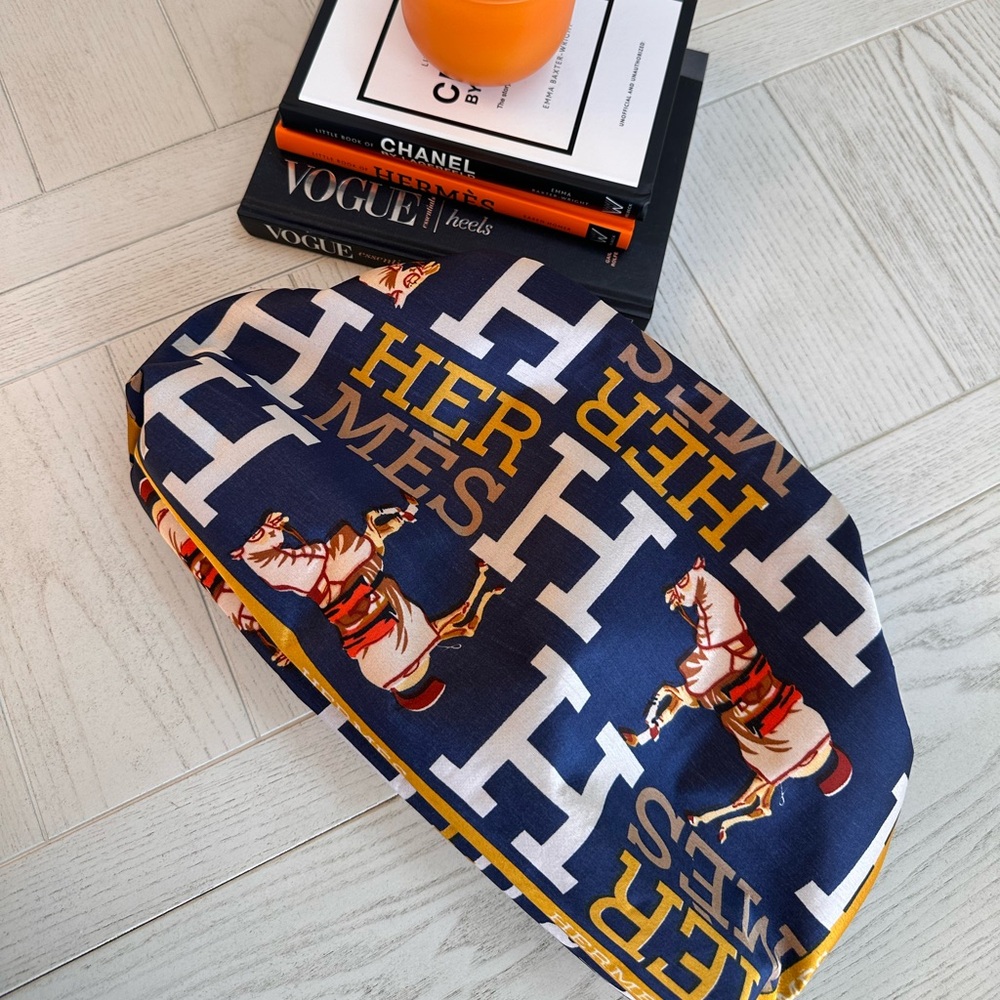 Vintage authentic Hermes scarf made into a clutch